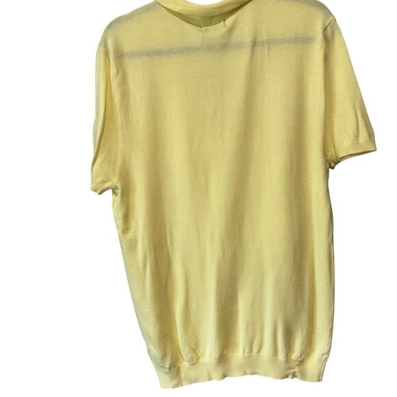 Zara Vintage Lighweight Pale Yellow Knit Polo Shirt - Picture 6 of 10
